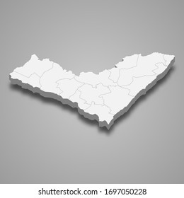 3d map of Alagoas is a state of Brazil