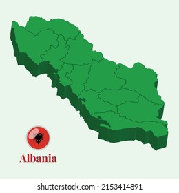 3d Map Albania Vector Stock Photos Stock Vector Royalty Free   3d Map Albania Vector Stock 260nw 2153414891 