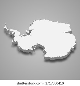 3d map of Antarctica with borders of regions