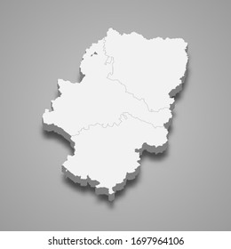 3d map of Aragon is a region of Spain