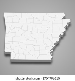 3d map of Arkansas is a state of United States