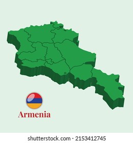 3D Map of Armenia, Vector Stock Photos Designs