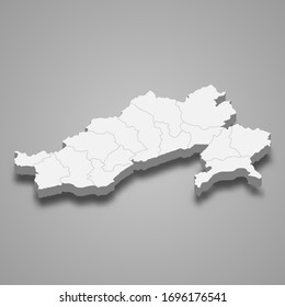 3d map of Arunachal Pradesh is a state of India