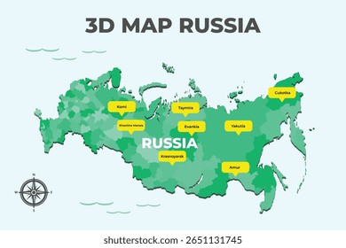 3D Map Asia Hong Kong Philippines Rusia
