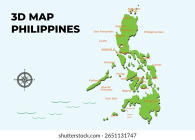 3D Map Asia Hong Kong Philippines Rusia