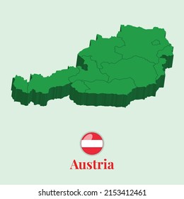 3D Map of Austria, Vector Stock Photos Designs