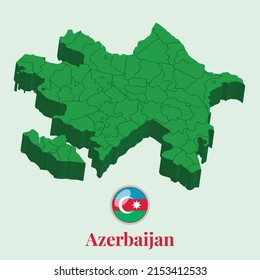 3D Map of Azerbaijan, Vector Stock Photos Designs