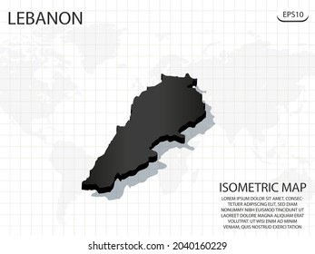 3d Map Black Lebanon On World Stock Vector (Royalty Free) 2040160229 ...