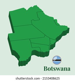 3D Map of Botswana, Vector Stock Photos Designs