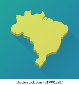 3d Map Brazil Flat Design Shading Stock Vector (Royalty Free ...