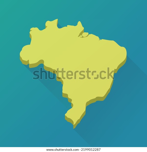 3d Map Brazil Flat Design Shading Stock Vector (Royalty Free ...