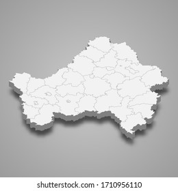 3d map of Bryansk Oblast is a region of Russia