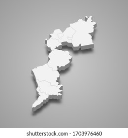 3d map of Burgenland is a state of Austria