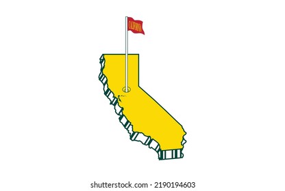 3d Map Of California Vector Image