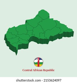 3D Map of Central African Republic, Vector illustration Stock Photos, Designs