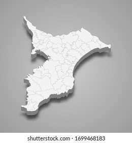 3d map of Chiba is a prefecture of Japan