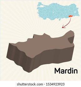 3D map of cities and locations in Turkey - Mardin