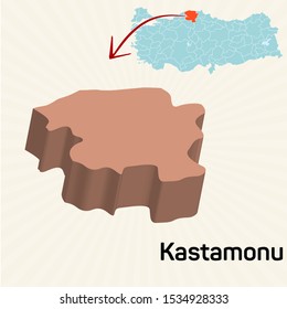 3D map of cities and locations in Turkey - Kastamonu 
