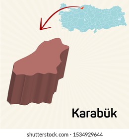 3D map of cities and locations in Turkey - Karabuk 