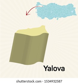 3D map of cities and locations in Turkey - Yalova 