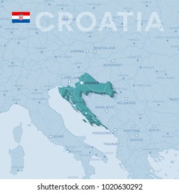 3d map of cities and roads in Europe. Countries and their neighbors.