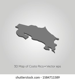 3D map of Costa Rica, vector eps