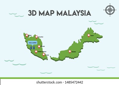 2,587 3d Malaysia Map Images, Stock Photos & Vectors | Shutterstock