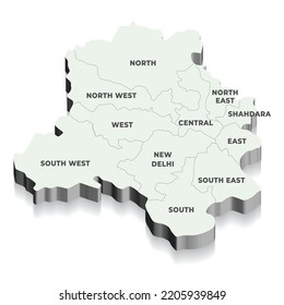 3d map of Delhi district wise, state of India