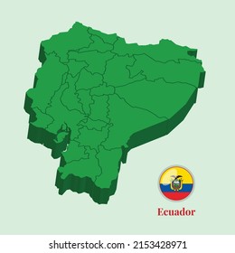 3D Map of Ecuador, Vector Stock Photos Designs