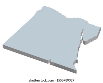 3D Map of Egypt. Vector illustration Eps 10