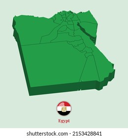 3D Map of Egypt, Vector Stock Photos Designs