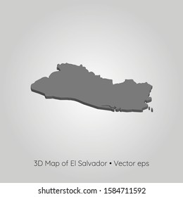3D map of El Salvador, vector eps