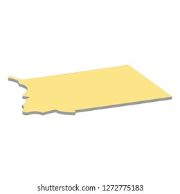 3d map of Equatorial Guinea. Silhouette of Equatorial Guinea map vector illustration