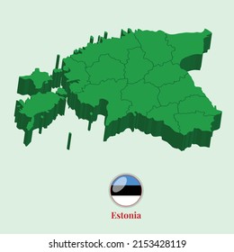 3D Map of Estonia, Vector Stock Photos Designs