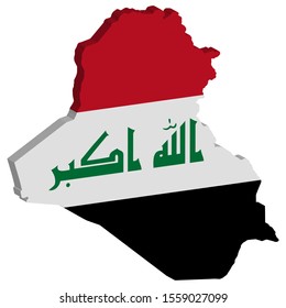 3D Map Flag of Iraq Vector illustration Eps 10