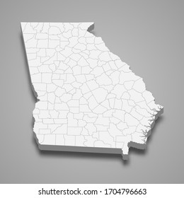 3d map of Georgia is a state of United States