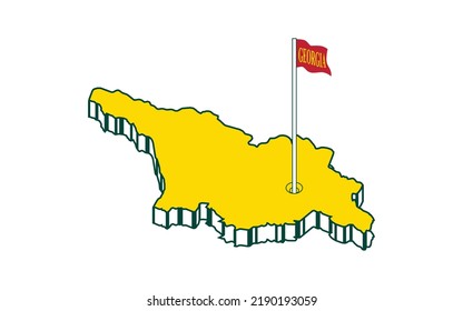 3d map of Georgia  vector image