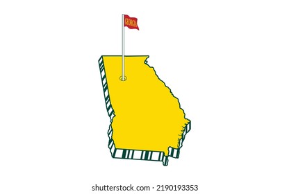 3d map of Georgia vector image, Map vector of Georgia 