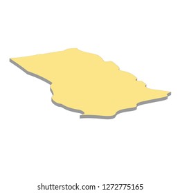 3d map of Ghana. Silhouette of Ghana map vector illustration
