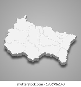 3d map of Grand Est is a region of France