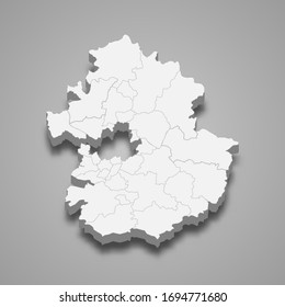 3D-Karte der Provinz Gyeonggi ist eine Region Südkoreas