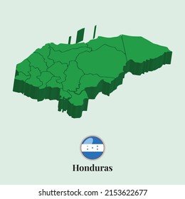 3D Map of Honduras, Vector illustration Stock Photos, Designs