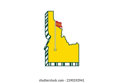 3d map of Idaho vector image