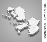 3d map of Incheon metropolitan city is a region of South Korea
