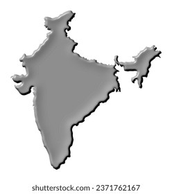 3D Map of India With Button Texture