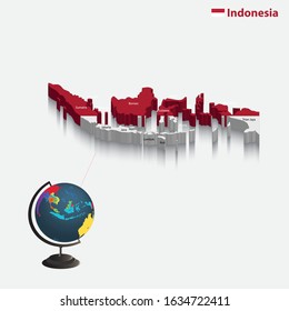 3d map of Indonesia, Background vector map, Indonesia  city border