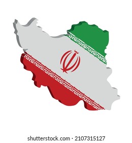 Mapa 3D Del País Musulmán Bandera De Irán