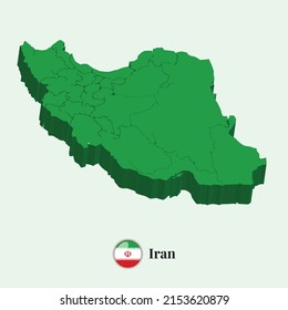 3D Map of Iran, Vector illustration Stock Photos, Designs
