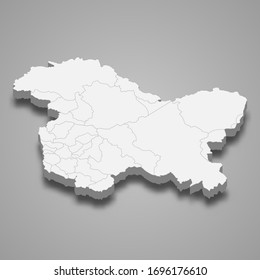 3d map of Jammu and Kashmir is a state of India