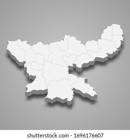 3d map of Jharkhand is a state of India